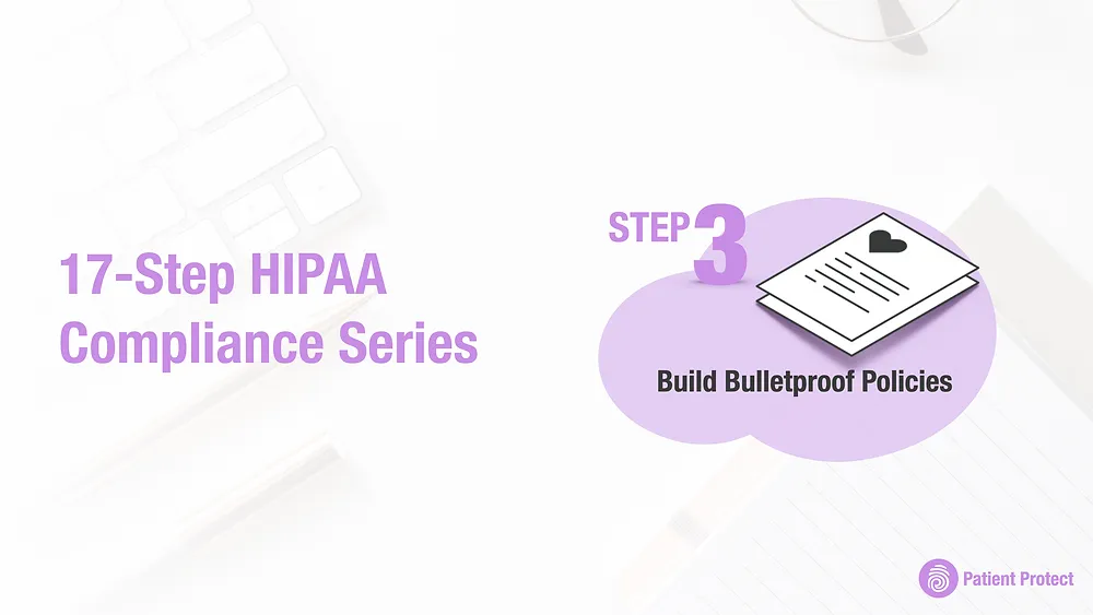 Flowchart of HIPAA policy creation steps including officer appointments and staff training requirements