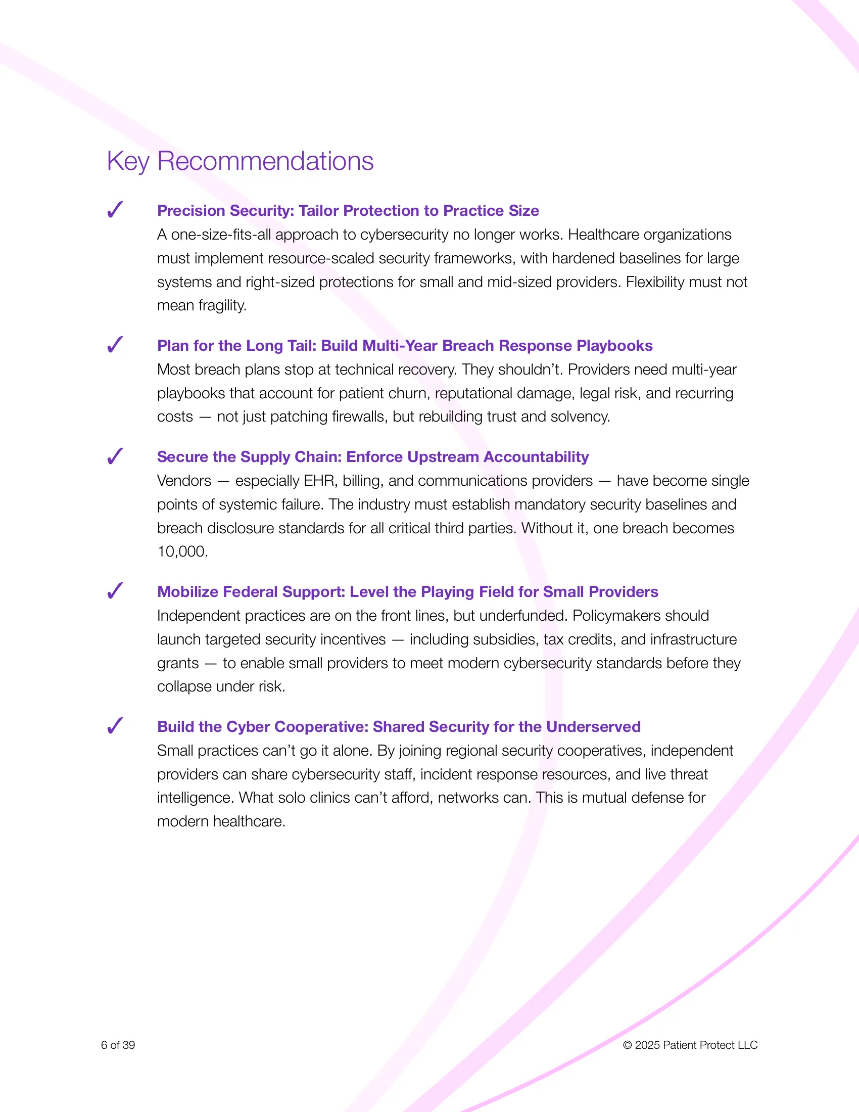 Page 6: Recommendations